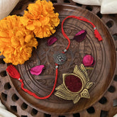 Vriksham Rakshabandhan Sliver Plated Peacock Design Rakhi-RB184